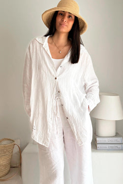 EASY DAYS LINEN SHIRT WHITE -  BOHEMIANA