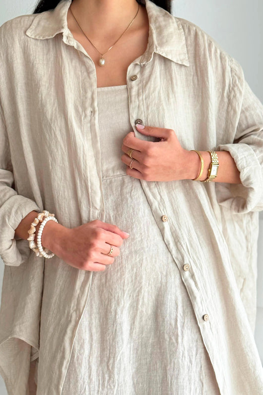 EASY DAYS LINEN SHIRT SAND -  BOHEMIANA