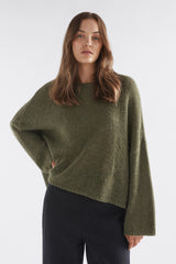 ELK THE LABEL AGNA SWEATER DARK OLIVE