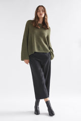 ELK THE LABEL AGNA SWEATER DARK OLIVE